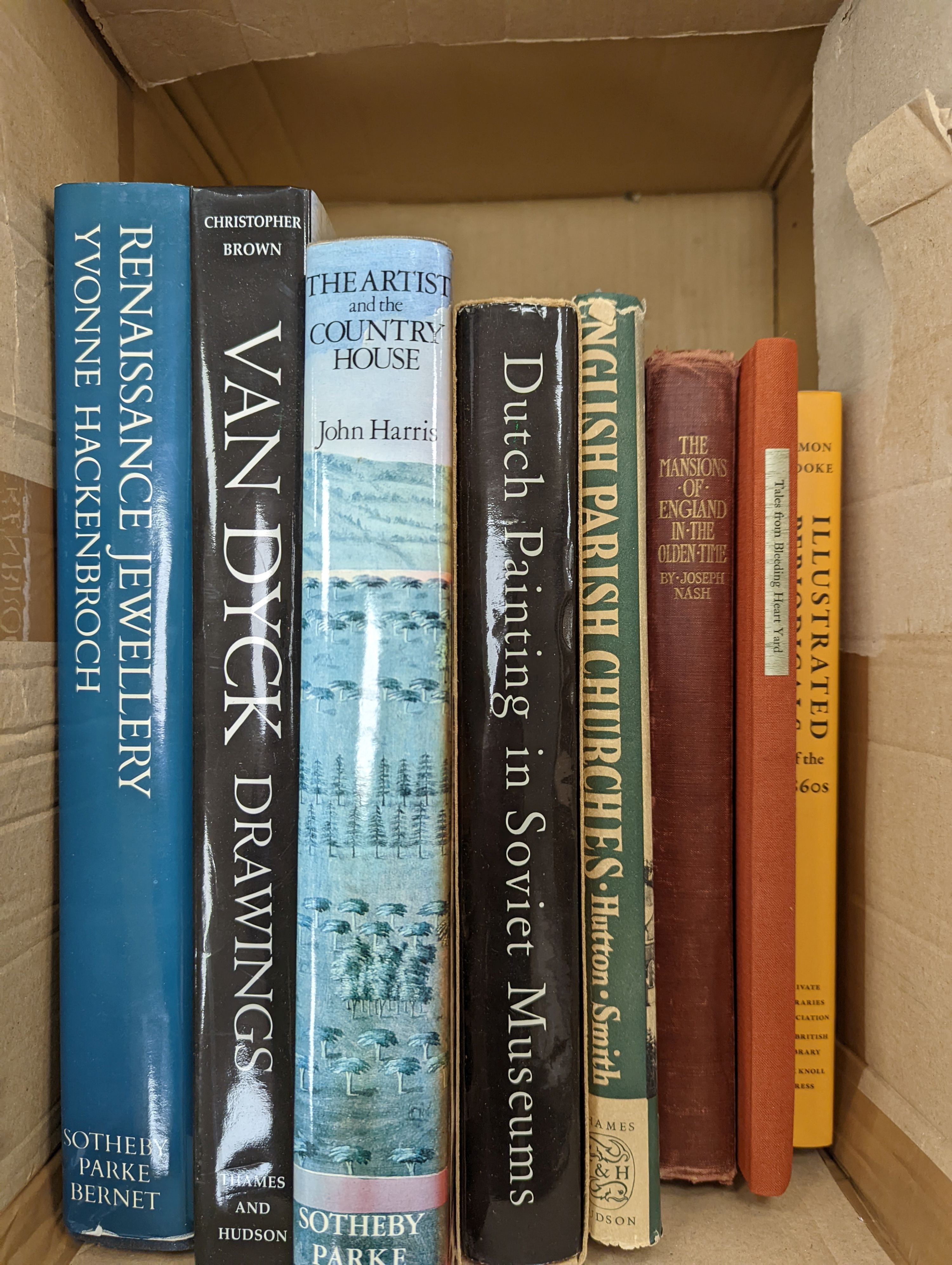 Two boxes of mixed art books